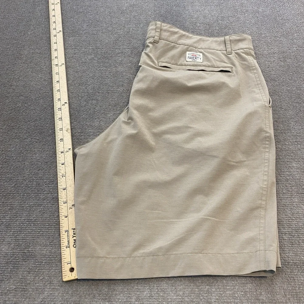 Faherty Beige Drawstring Cotton Shorts